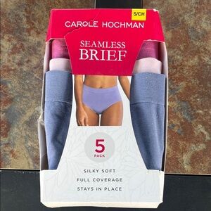 Midnight by Carole Hochman Seamless Briefs - 5 Pack - Pink, Lavender, Blue NWT